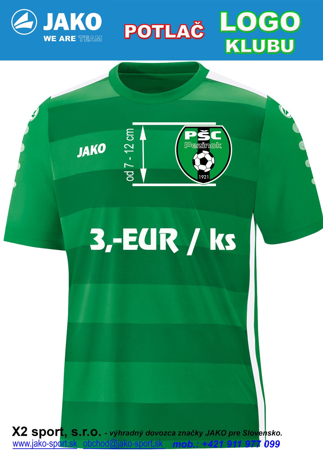 JAKO POTLAČ NA ARTIKLE JAKO - LOGO KLUBU - 150102
