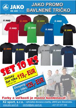 JAKO PROMO BAVLNENÉ TRIČKO - SET 10ks - S616001