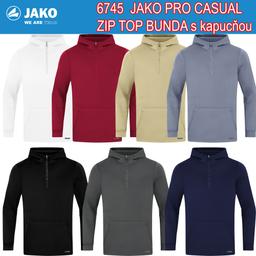 JAKO PRO CASUAL ZIP TOP BUNDA  s kapucňou - 674500001